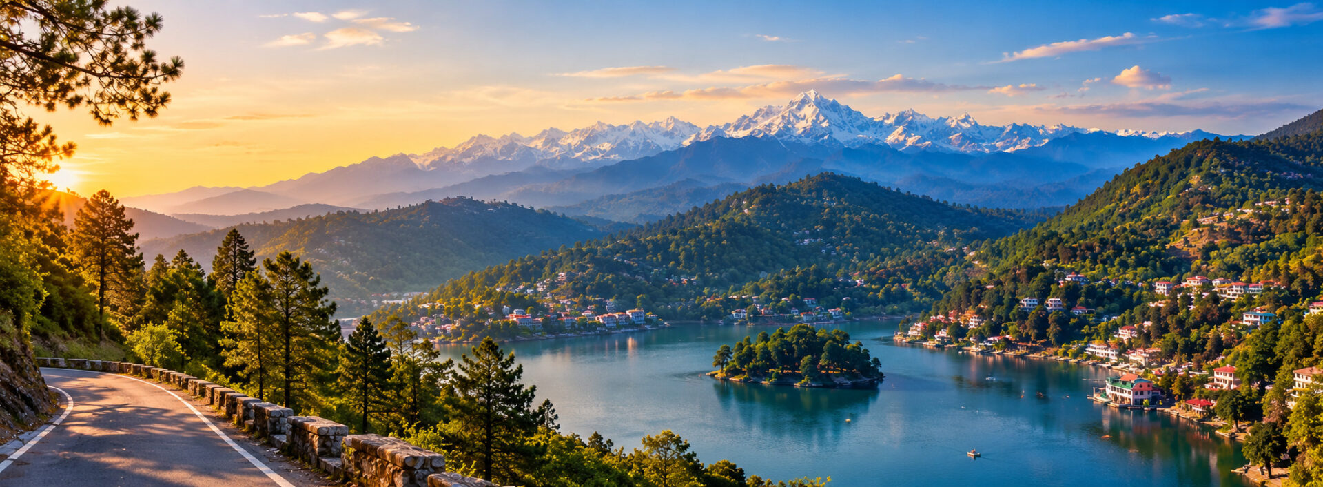 Golden-Hour Mountain Lake Panorama